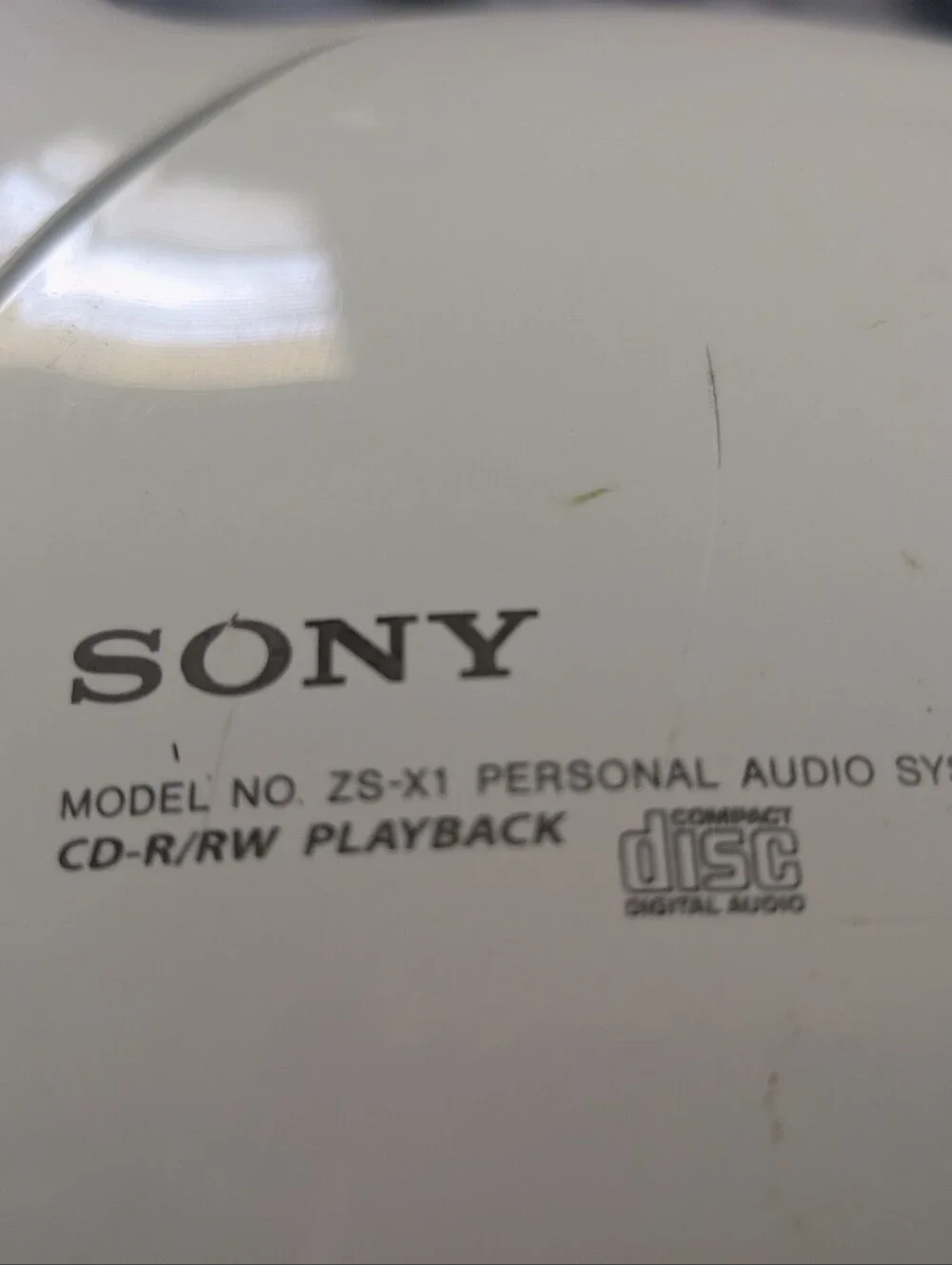 Sony Portable CD Boombox Player - Model ZS-X1 White & Orange